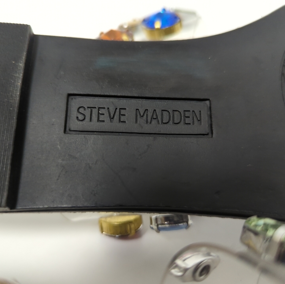 Steve Madden Runway Clear Lucite Slides Jeweled R… - image 8